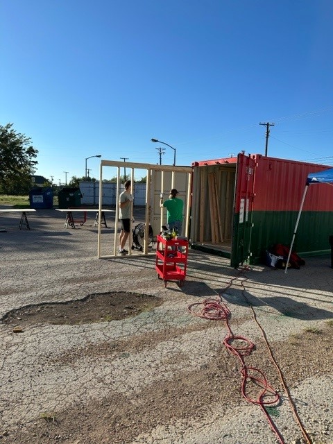 Container Clinic being built